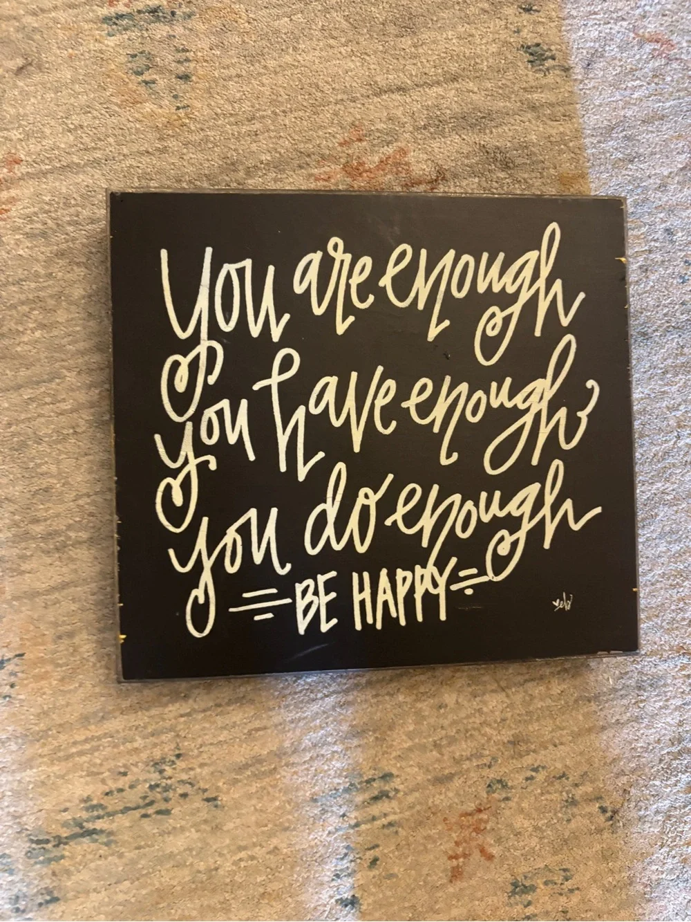 Black Inspirational Wall Plaque - Be Happy